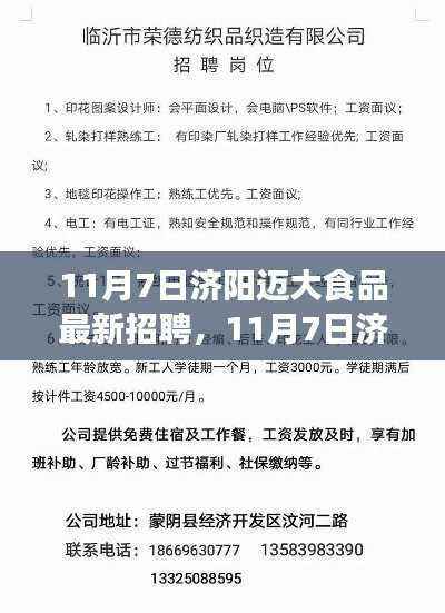 济阳迈大食品最新招聘面试攻略，求职指南助你步步为赢