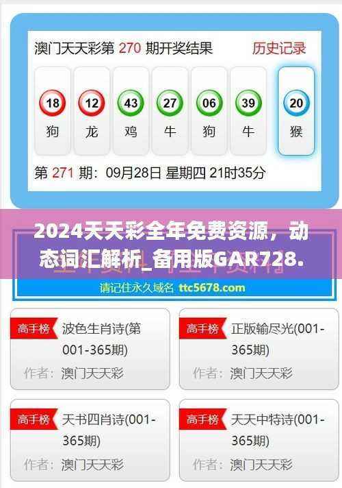 2024天天彩全年免费资源,动态词汇解析_备用版GAR728.87