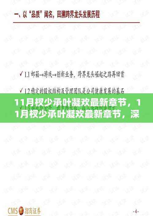 最新章节解析,11月杈少承叶凝欢——深度测评与介绍