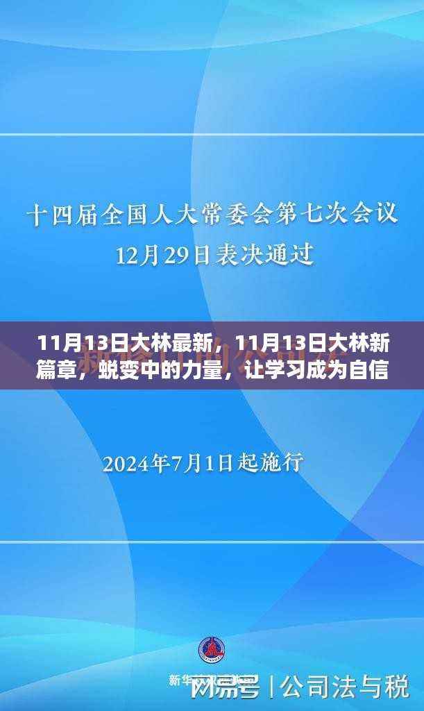 11月13日大林蜕变,学习之力,自信之源