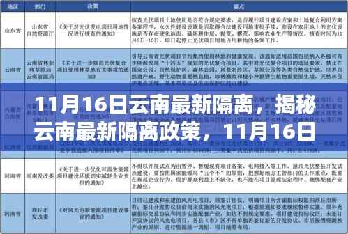 揭秘云南最新隔离政策,最新动态解读与隔离措施(截至11月16日)