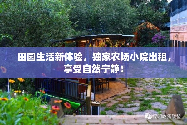 田园生活新体验,独家农场小院出租,享受自然宁静!