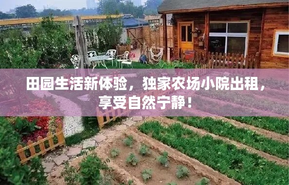 田园生活新体验,独家农场小院出租,享受自然宁静!