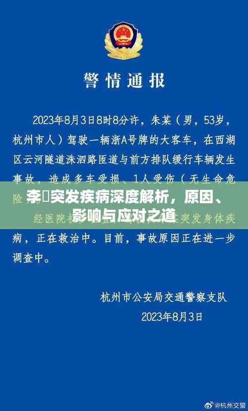 李翀突发疾病深度解析,原因、影响与应对之道