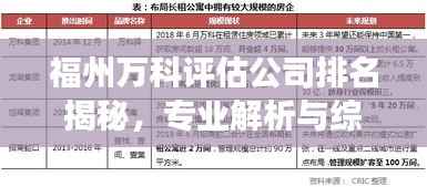 福州万科评估公司排名揭秘,专业解析与综合评估实力展现
