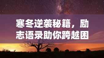 寒冬逆袭秘籍,励志语录助你跨越困境,迎接曙光!