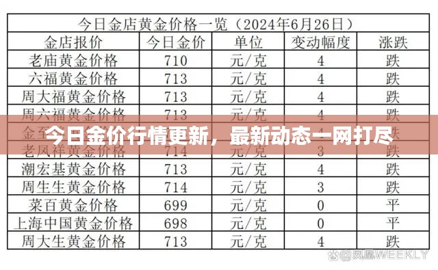 今日金价行情更新,最新动态一网打尽